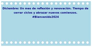 Diciembre: meta y arrancada.